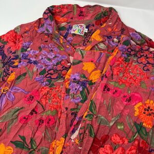 Jams World Women's Fireworks Hawaiian‎ Set Shirt-Size Large Pants-Size Medium